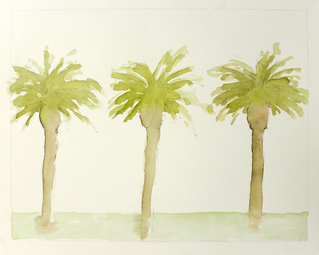 Palm Tree Study (Three Trees)